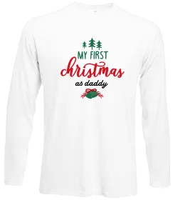 Лонгслив First Christmas as daddy Белый фото