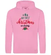 Мужская толстовка (худи) First Christmas as daddy Розовый фото