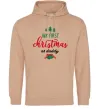 Чоловіча толстовка (худі) First Christmas as daddy Пісочний фото