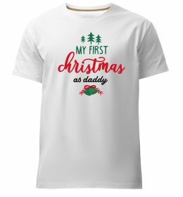 Мужская премиум футболка First Christmas as daddy