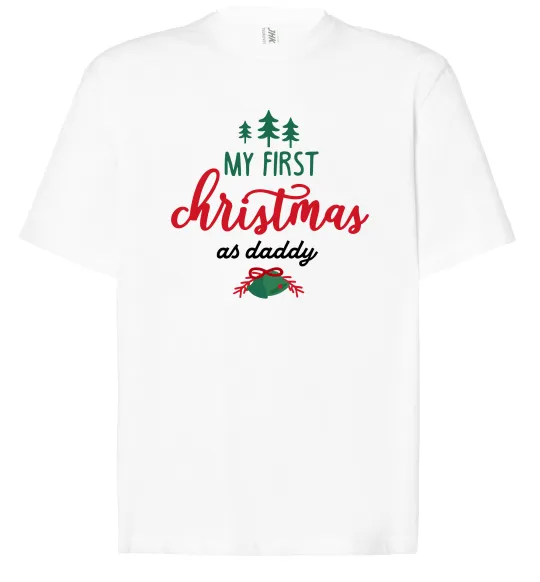 Футболка Оверсайз First Christmas as daddy Білий фото