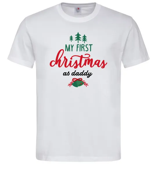 Чоловіча футболка First Christmas as daddy Білий фото