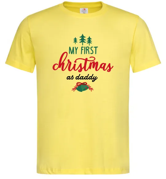 Чоловіча футболка First Christmas as daddy Лимонний фото