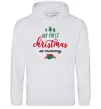 Жіноча толстовка (худі) First christmas as mommy Сірий меланж Жіноча толстовка (худі) First christmas as mommy Сірий меланж фото
