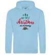 Жіноча толстовка (худі) First christmas as mommy Блакитний фото