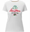 Жіноча преміум футболка First christmas as mommy Білий фото
