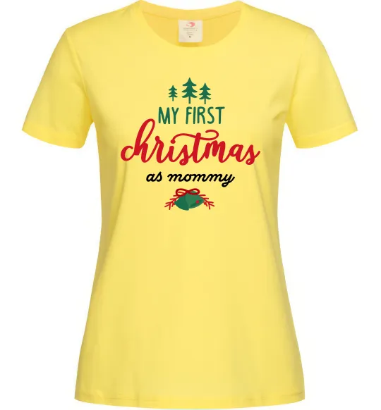 Жіноча футболка First christmas as mommy Лимонний фото