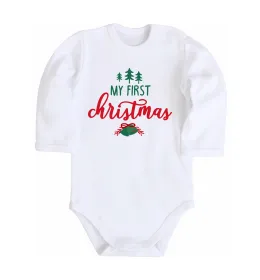 Детский боди My first Christmas Белый фото