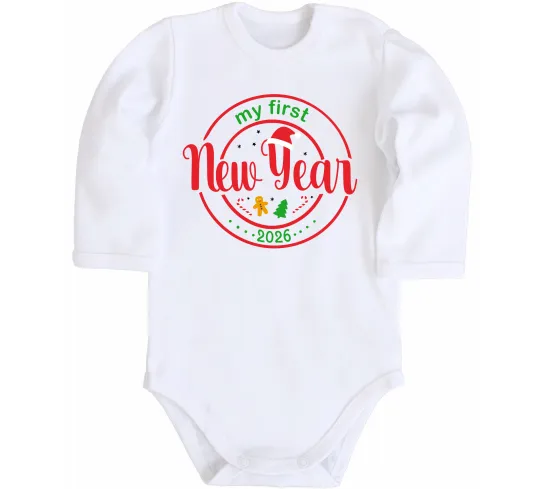 Детский боди My first New Year Белый фото
