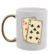 Чашка з кольоровою ручкою 6-7 cards Золото Чашка з кольоровою ручкою 6-7 cards Золото фото