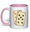 Чашка з кольоровою ручкою 6-7 cards Ніжно рожевий Чашка з кольоровою ручкою 6-7 cards Ніжно рожевий фото