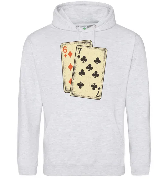 Жіноча толстовка (худі) 6-7 cards Сірий меланж фото