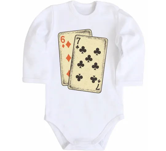 Дитячий бодік 6-7 cards Білий фото