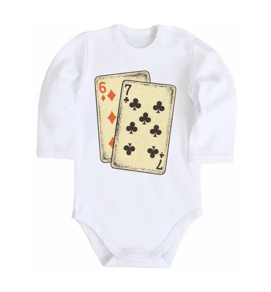 Дитячий бодік 6-7 cards Білий фото