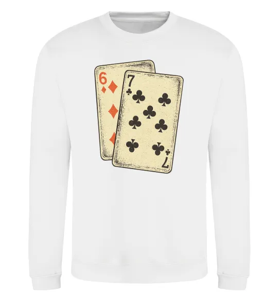 Свитшот 6-7 cards Белый фото