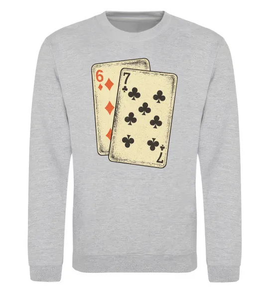 Свитшот 6-7 cards Серый меланж фото