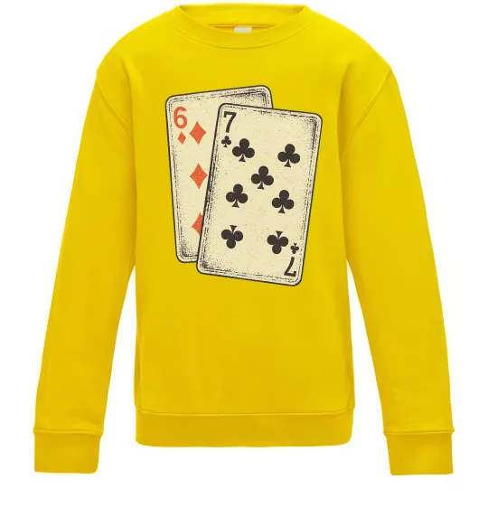 Дитячий світшот 6-7 cards Сонячно жовтий фото