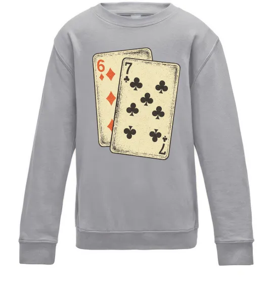 Дитячий світшот 6-7 cards Сірий меланж фото