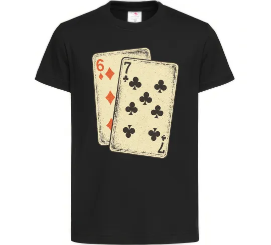 Дитяча футболка 6-7 cards Чорний фото