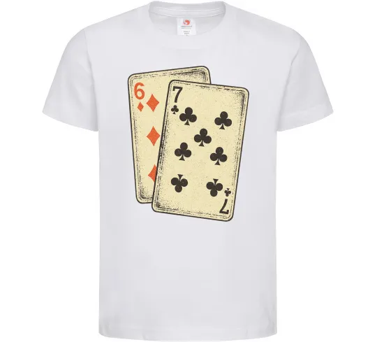 Дитяча футболка 6-7 cards Білий фото