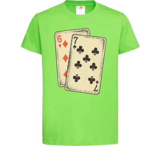 Дитяча футболка 6-7 cards Лаймовий фото