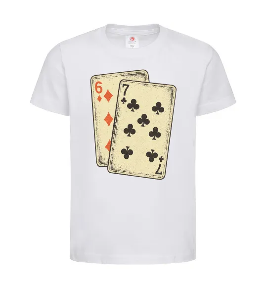 Дитяча футболка 6-7 cards Білий фото