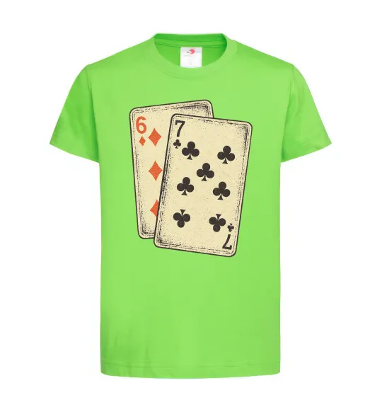 Дитяча футболка 6-7 cards Лаймовий фото