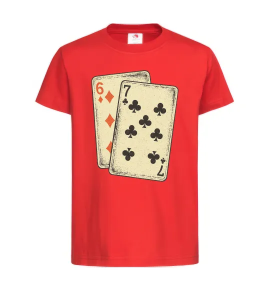Дитяча футболка 6-7 cards Червоний фото