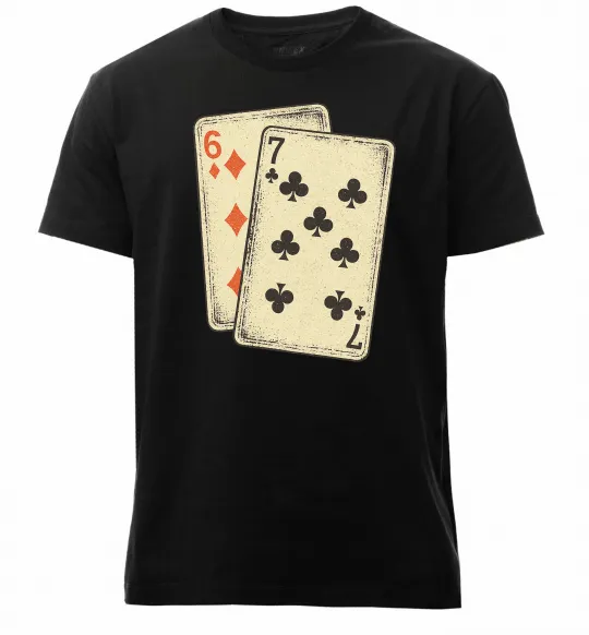 Чоловіча преміум футболка 6-7 cards Чорний фото