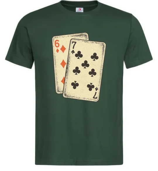 Чоловіча футболка 6-7 cards Темно-зелений фото