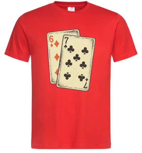 Чоловіча футболка 6-7 cards Червоний фото