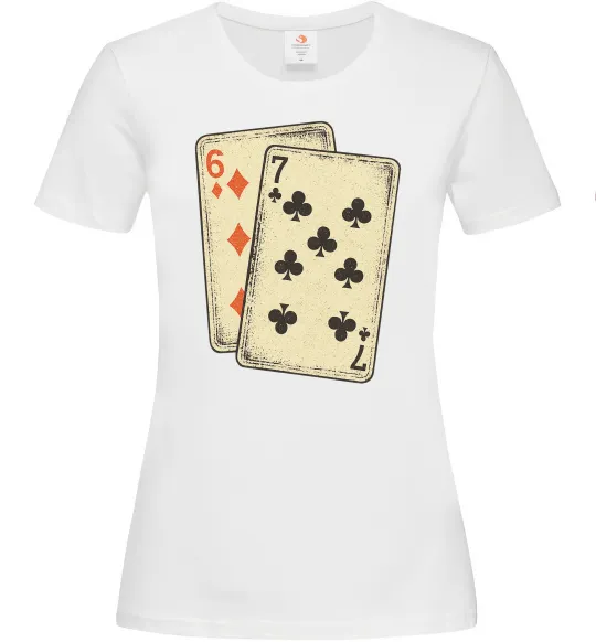Жіноча футболка 6-7 cards Білий фото
