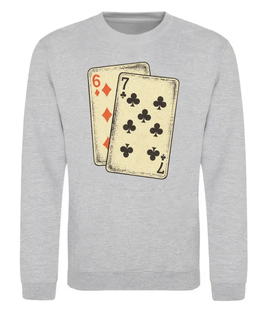 Світшот 6-7 cards Сірий меланж фото