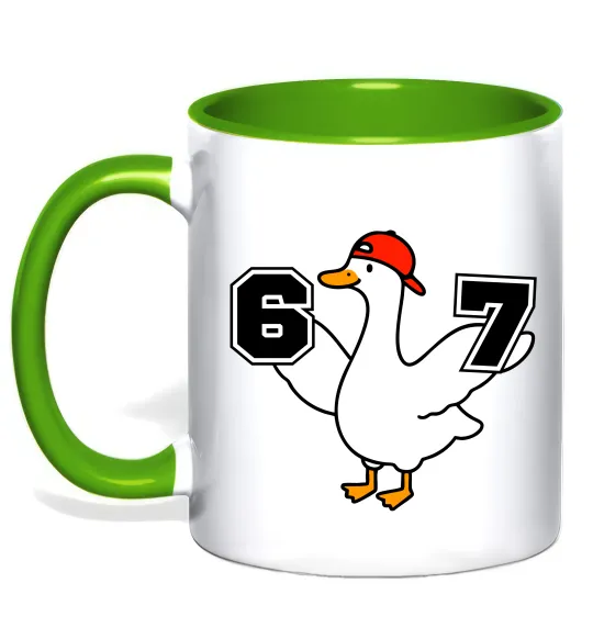 Чашка с цветной ручкой Гусак 6-7 Лаймовый фото