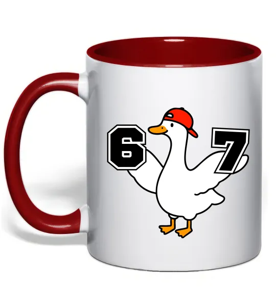 Чашка с цветной ручкой Гусак 6-7 Красный фото