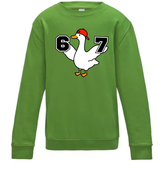 Детский Свитшот Гусак 6-7 Лаймовый фото