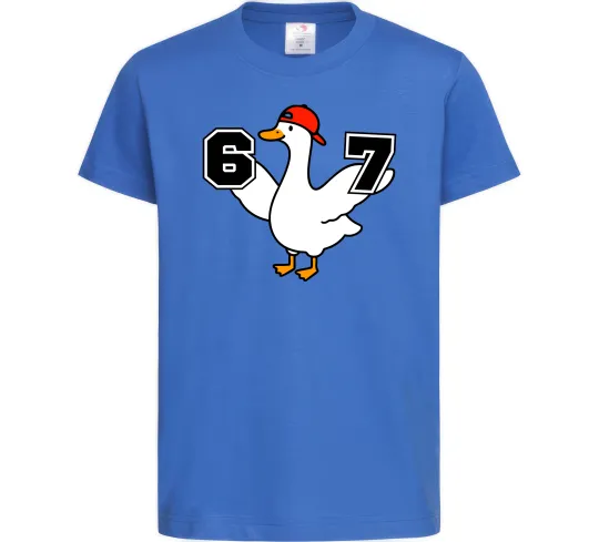 Детская футболка Гусак 6-7 Ярко-синий фото