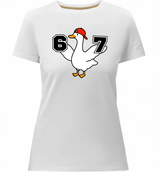 Женская премиум футболка Гусак 6-7 Белый фото