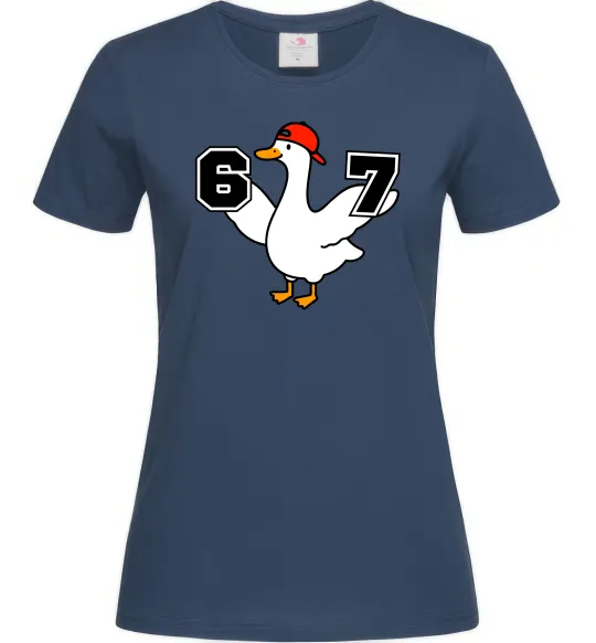 Женская футболка Гусак 6-7 Темно-синий фото