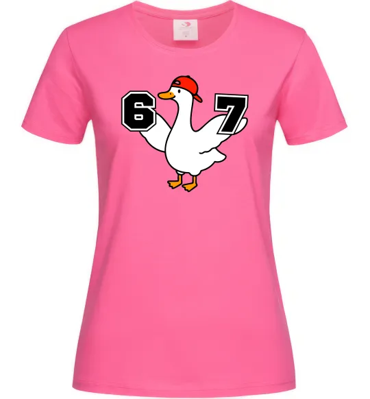 Женская футболка Гусак 6-7 Ярко-розовый фото