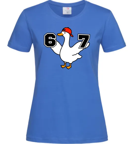 Женская футболка Гусак 6-7 Ярко-синий фото