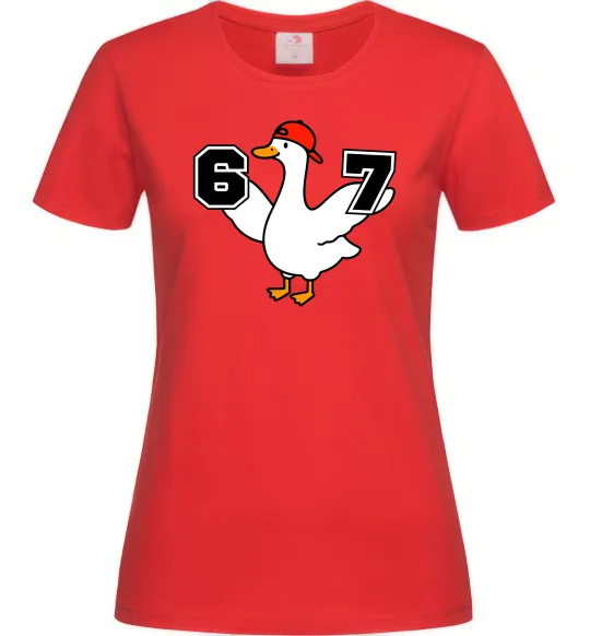 Женская футболка Гусак 6-7 Красный фото