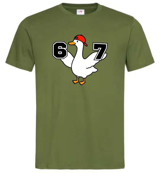 Мужская футболка Гусак 6-7 Оливковый фото