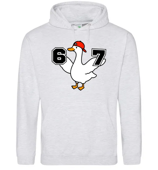 Женская толстовка (худи) Гусак 6-7 Серый меланж фото