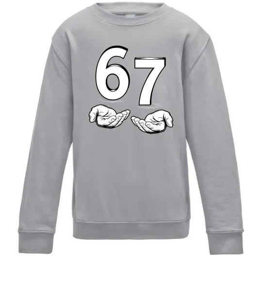 Детский Свитшот 67 руки Серый меланж фото