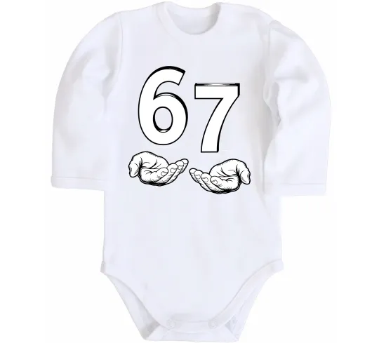 Детский боди 67 руки Белый фото