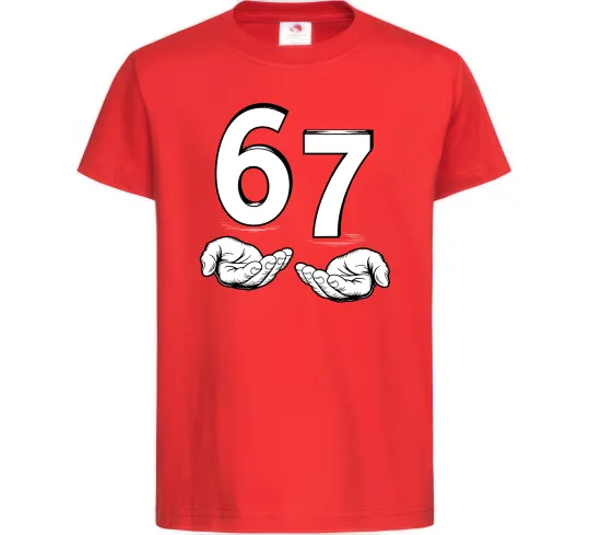 Детская футболка 67 руки Красный фото