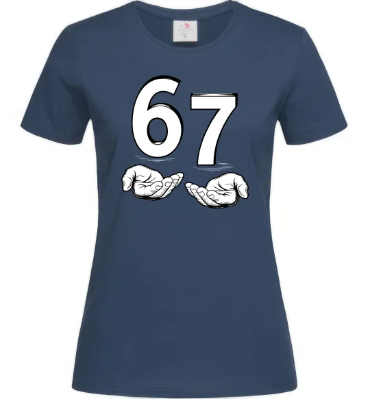 Женская футболка 67 руки Темно-синий фото