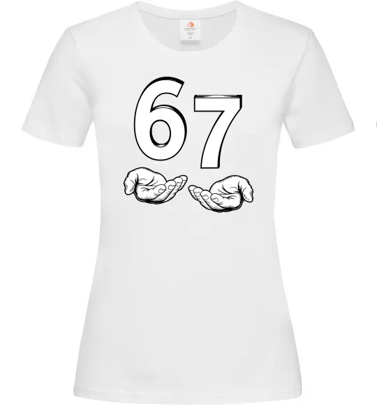 Женская футболка 67 руки Белый фото