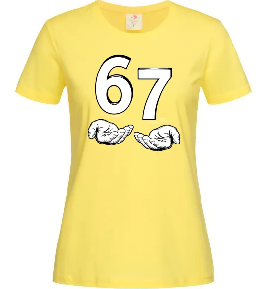 Женская футболка 67 руки Лимонный фото